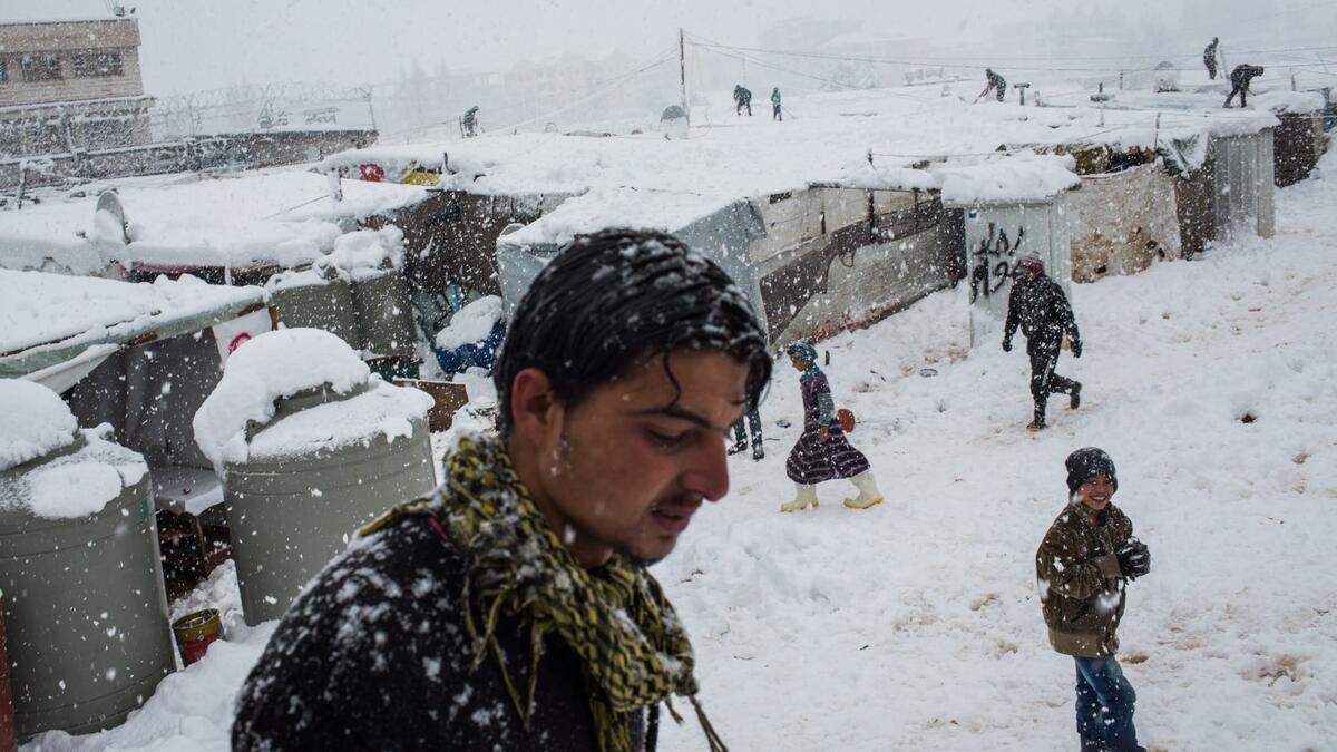 refugee in snow