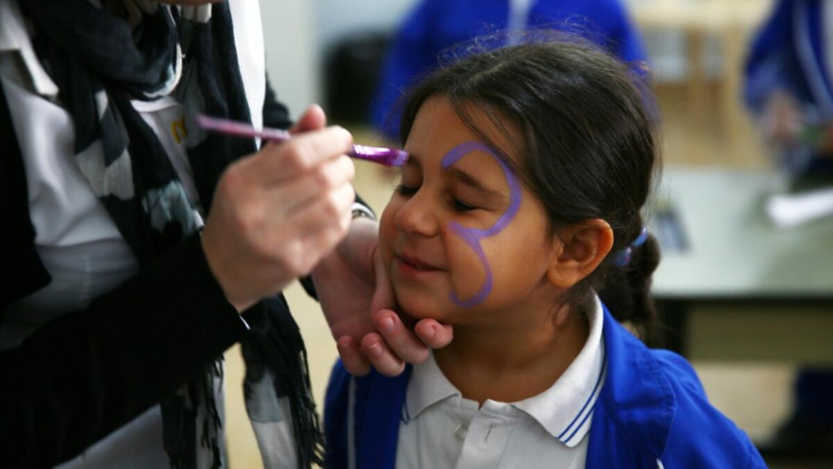 Saint Barbara face-painting