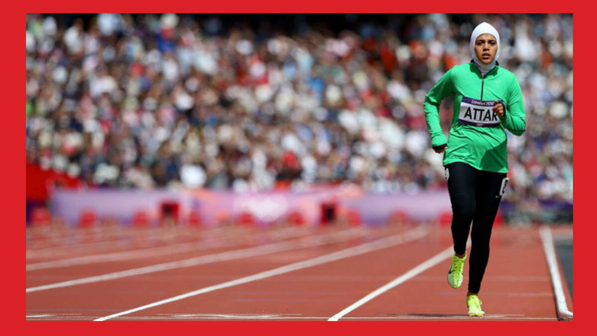 كريمان أبو الجدايل: أول امرأة سعودية تشارك في سباق الـ 100 متر عدوًا، في أولمبياد ريو 2016، وعلى الرغم من أنها لم تستطع التأهل إلا أنها أثارت انتباه الجميع.