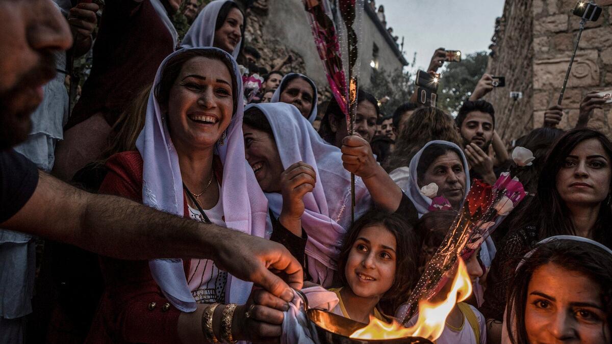 Yazidis in northern Iraq celebrating the Festival of Assembly (i.pinimg.com)