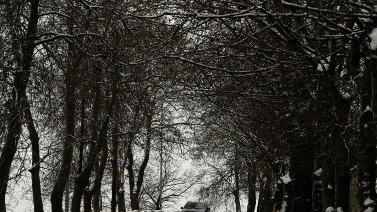 Street in the village of Sofar, some 30 kilometres (20 miles) east of the Lebanese capital Beirut, covered in snow as a fierce winter storm lashed the east coast of the Mediterranean. 
JOSEPH EID / AFP