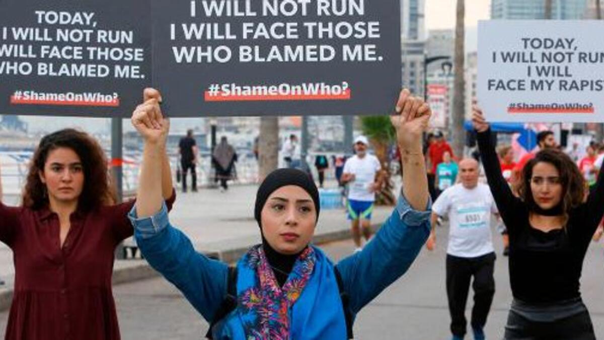 Campaigners use Beirut Marathon to urge action on rape (Twitter)