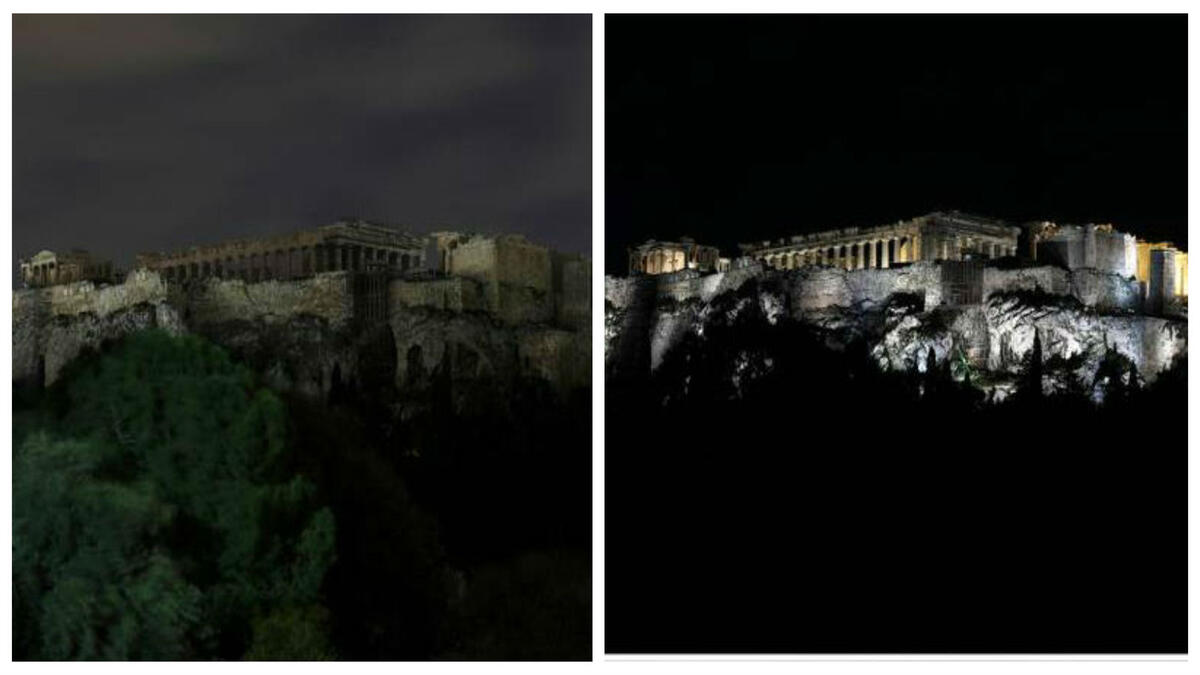 غرقت العديد من المعالم الأثرية الموجودة في اليونان بالظلام احتفالًا بساعة الأرض أبرزها تلة أكروبوليس، ومجلس مدينة أثينا وغيرها.