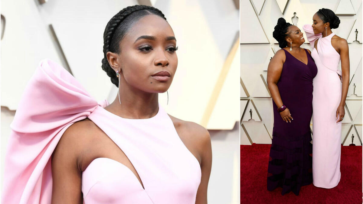 خطت النجمة الأمريكية "كيكي لاين" أولى خطواتها على سجادة الأوسكار الحمراء برفقة والدتها.