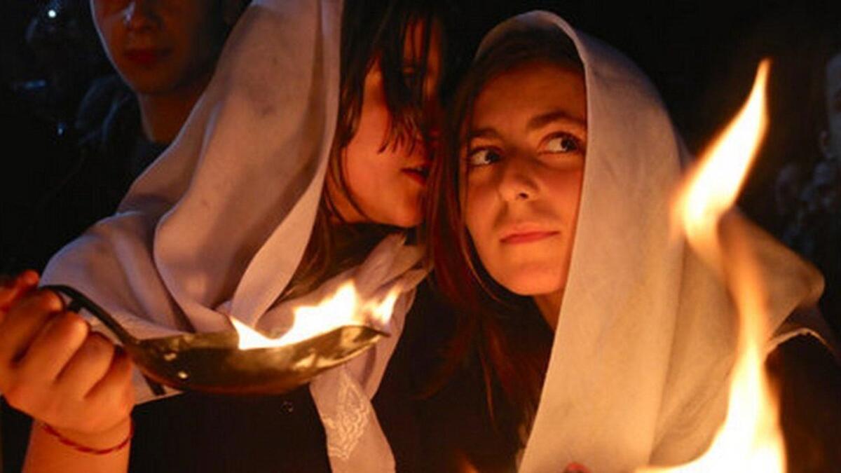 Yazidis in northern Iraq celebrating the Festival of Assembly (Twitter)