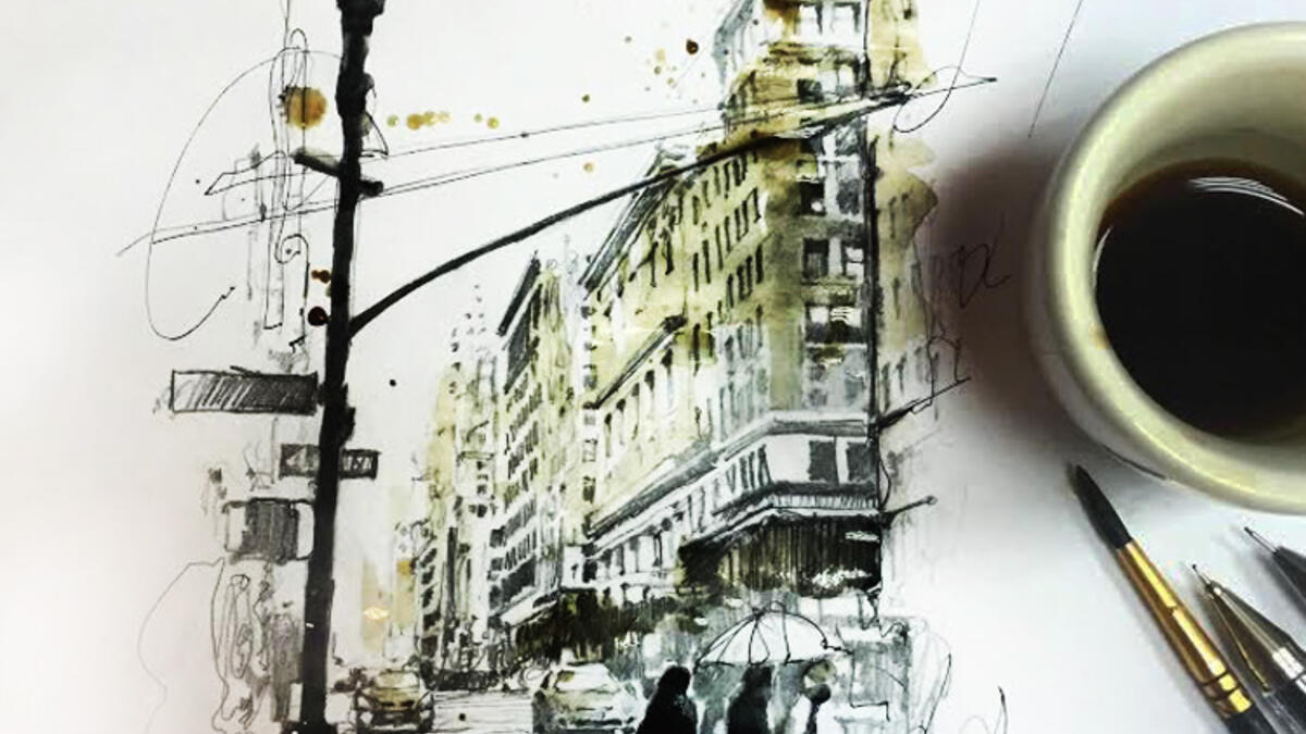 Randa Haddadin also uses coffee to make some paintings. (randahaddadin)