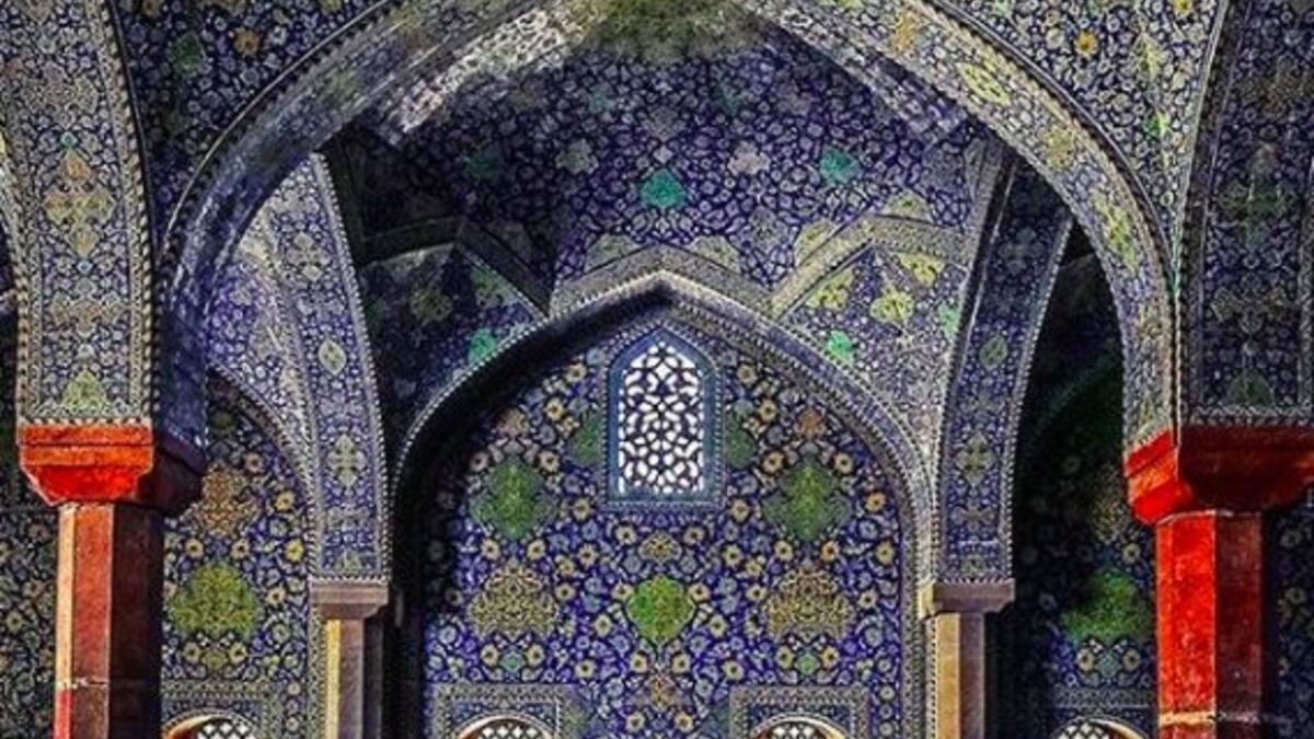 An interior of the Shah Mosque in Isfahan, Iran (Twitter)