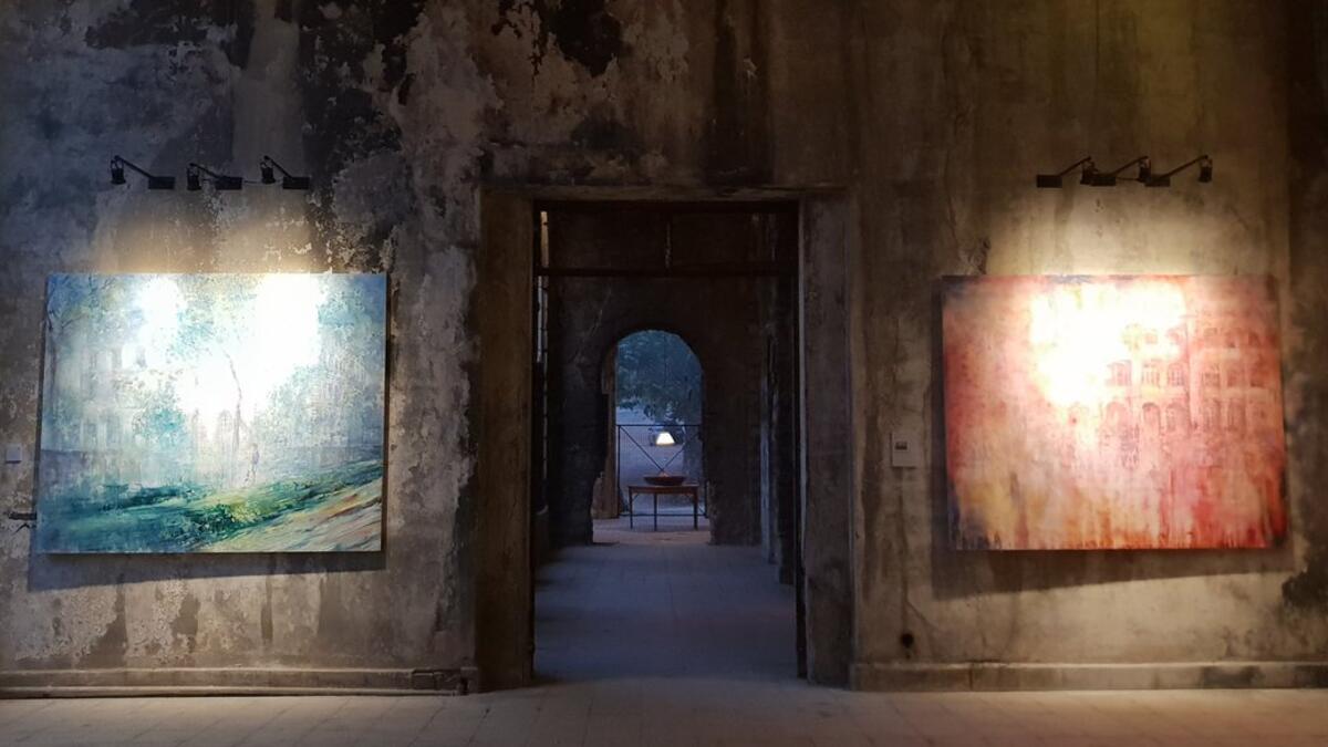 Beirut-based British artist Tom Young launched his latest enchanting exhibition entitled The Grand Sofar Hotel, comprising 40 artworks on canvas (Twitter)