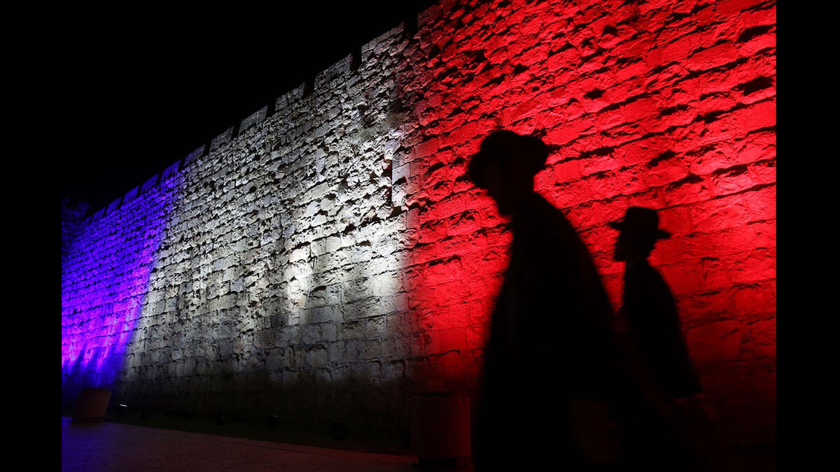 jerusalem old city french flag solidarity