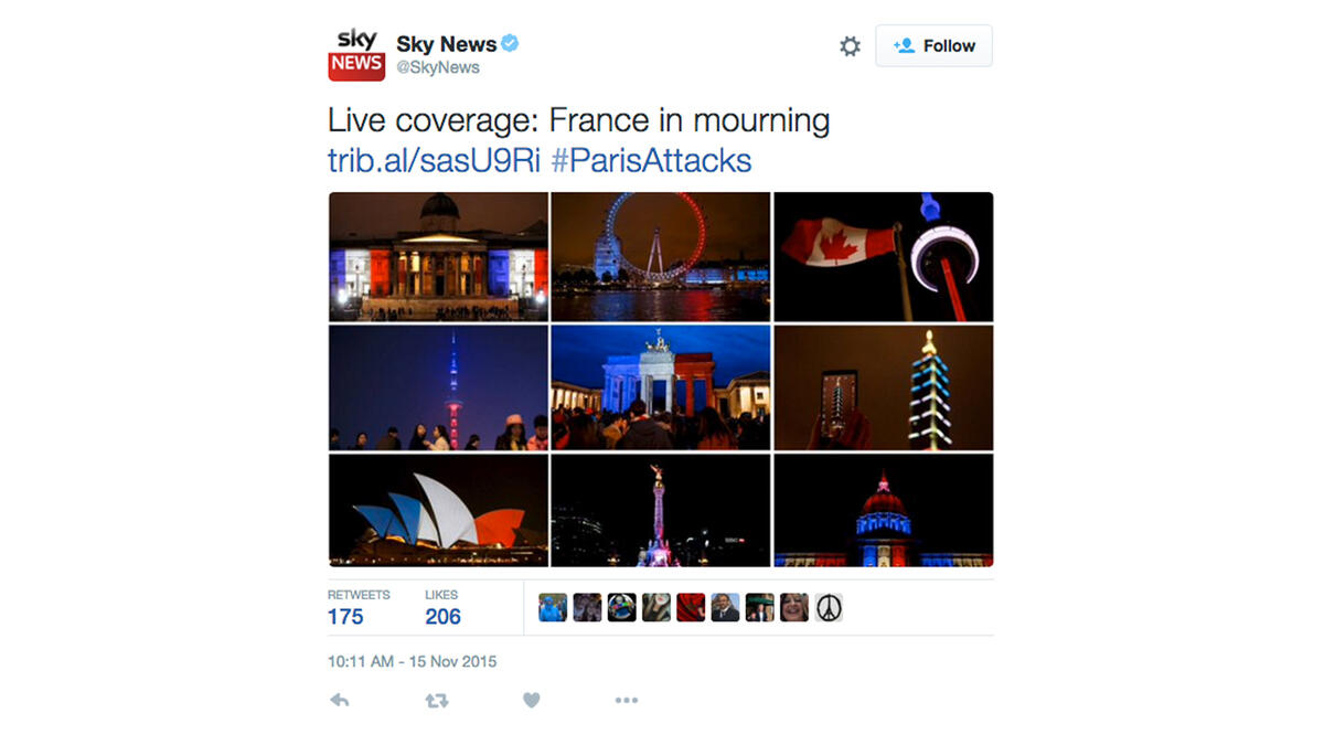cities light up monuments #parisattacks