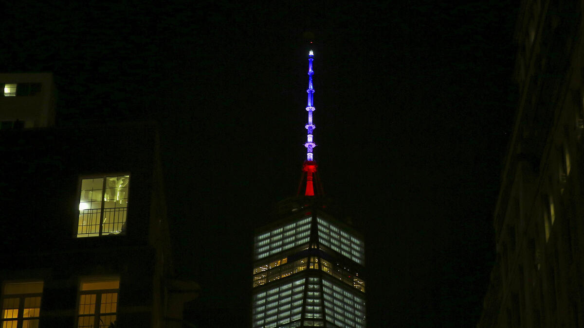 monuments lit up french flag #parisattacks