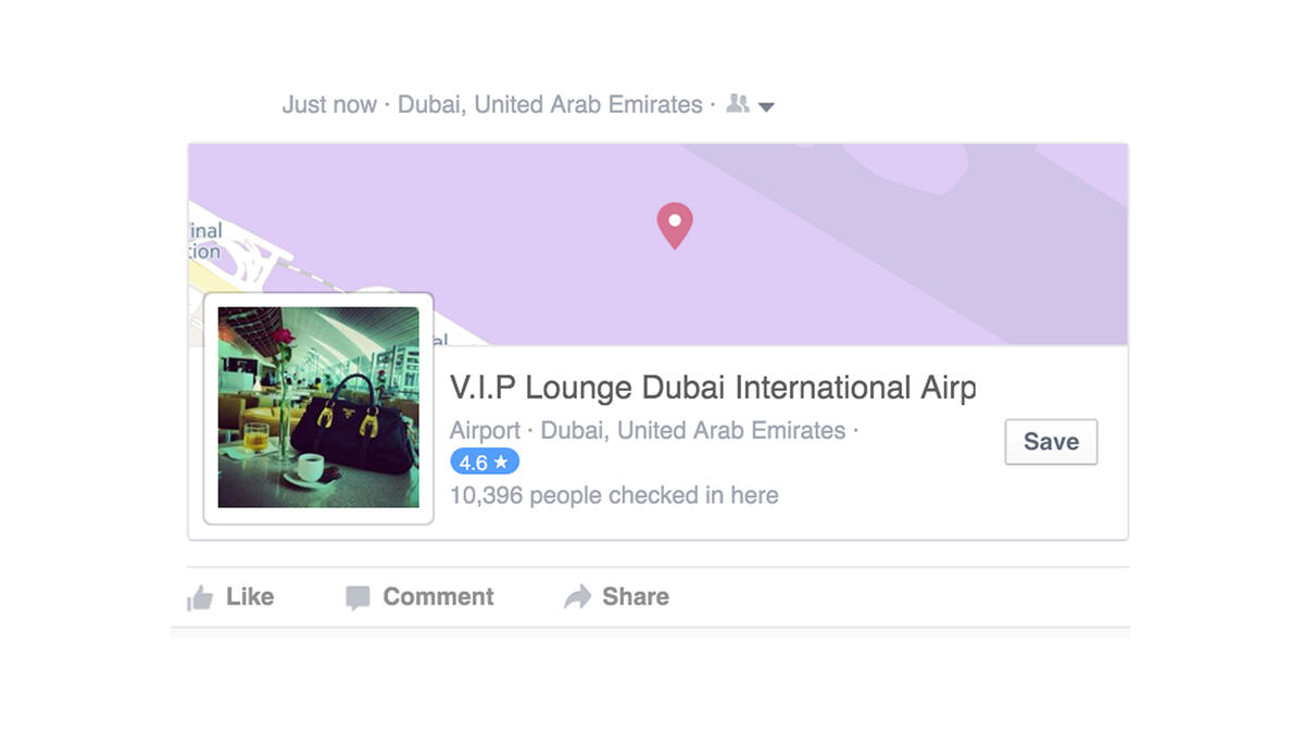 FB check-in VIP lounge