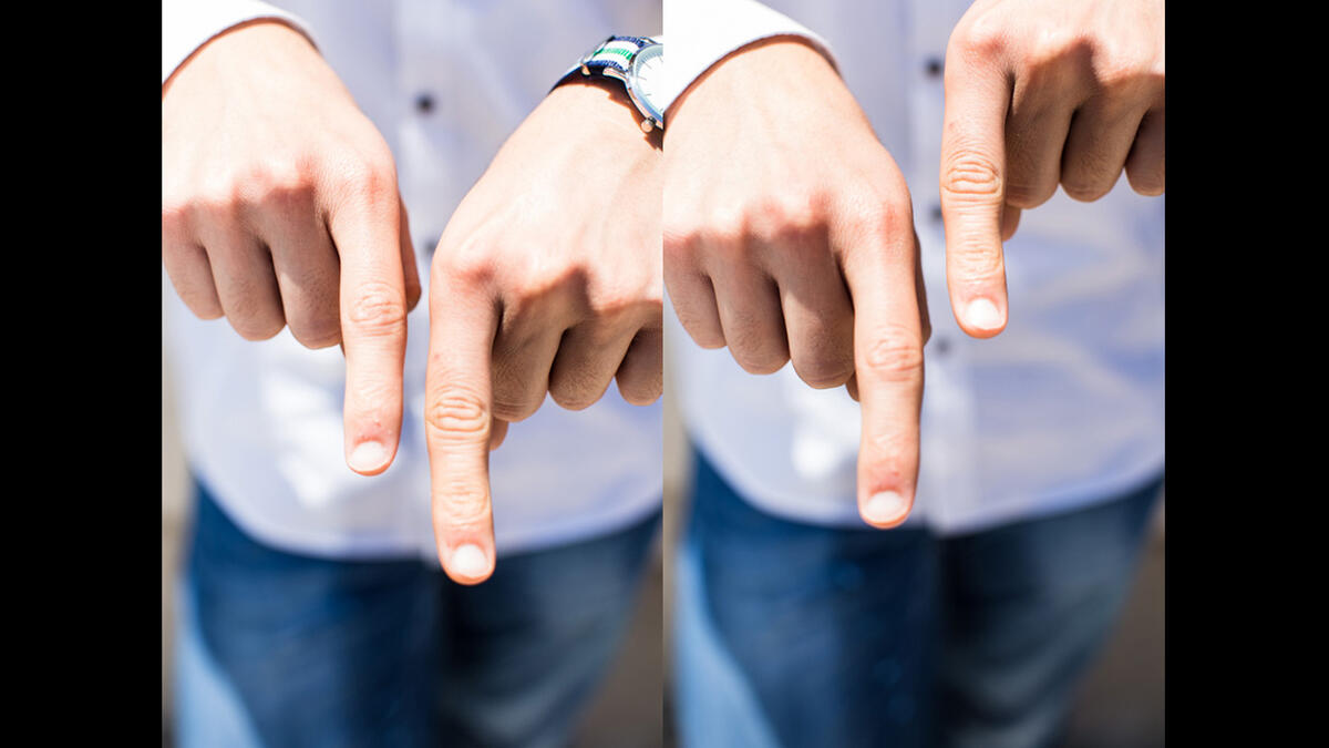 Arabic sign for we're tight, like this close