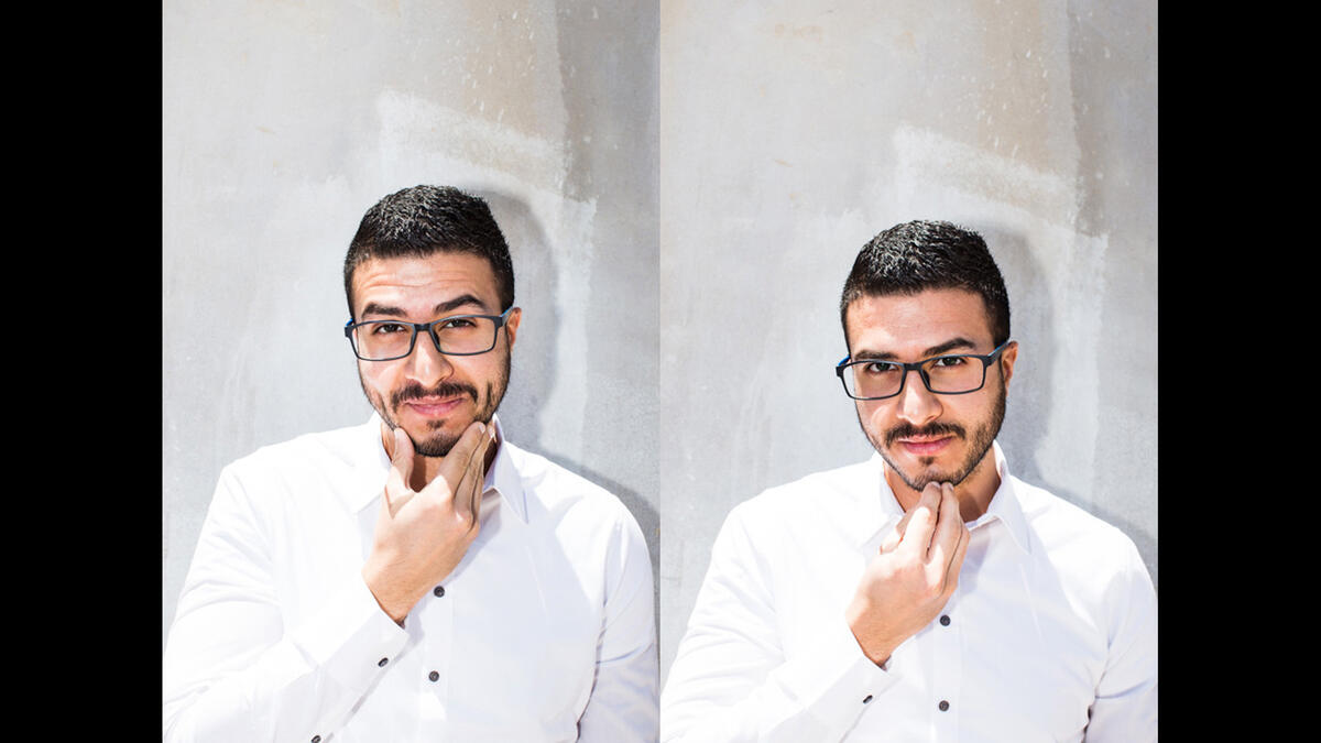 Arabic sign for please chin stroke