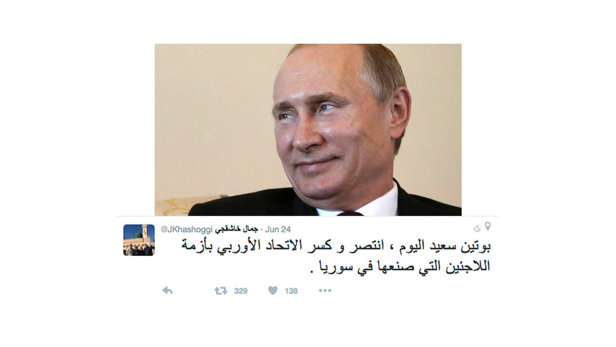 Jamal Khashoggi tweet putin