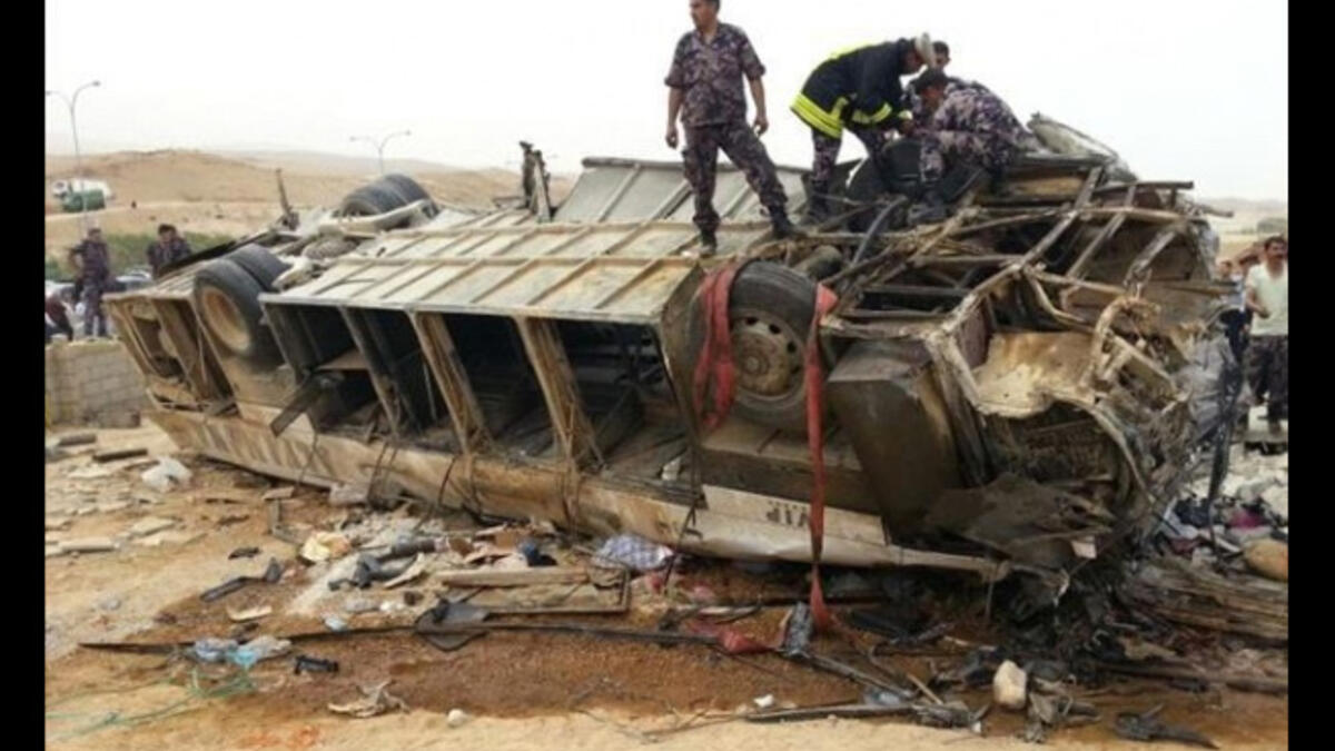crashed bus jordan dead hajj pilgrims