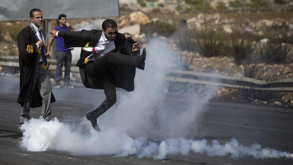 palestinian lawyer tear gas