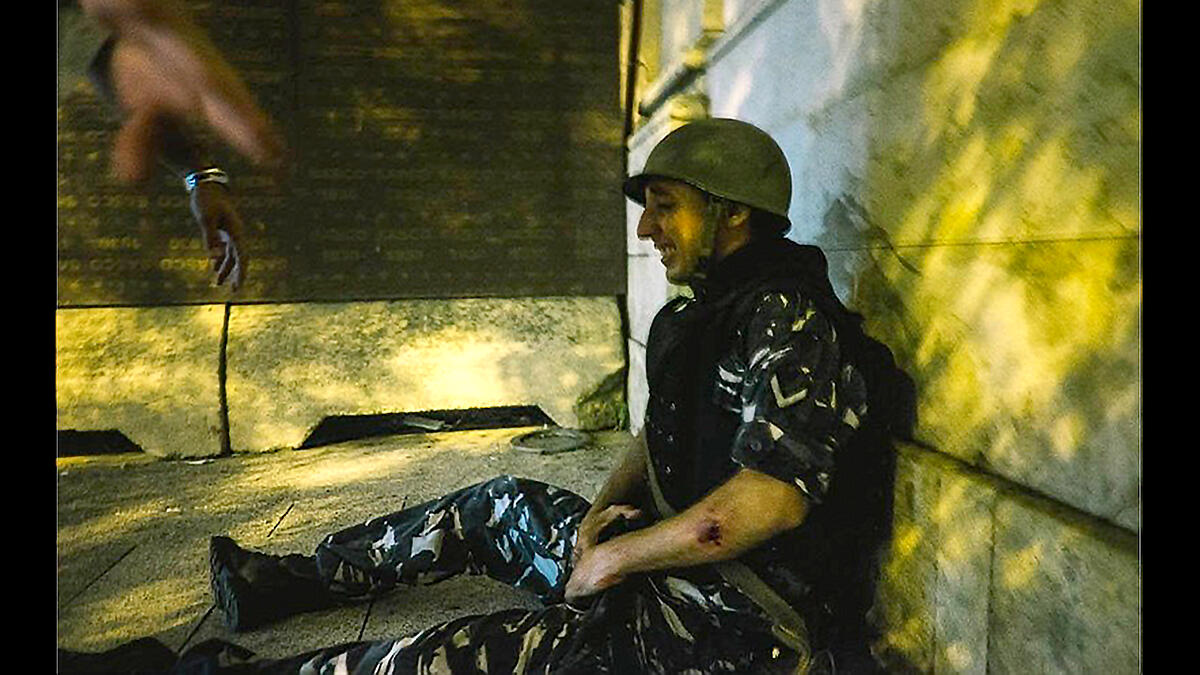 Crying soldier beirut protests