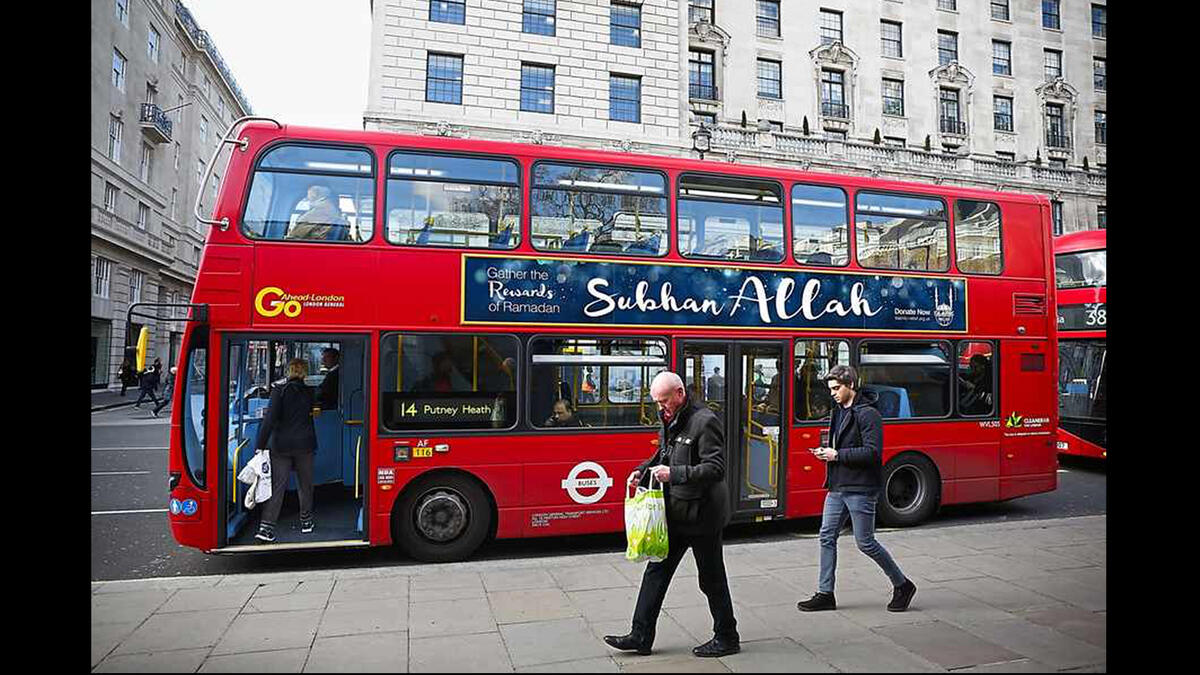 london subhan Allah double decker bus Ramadan