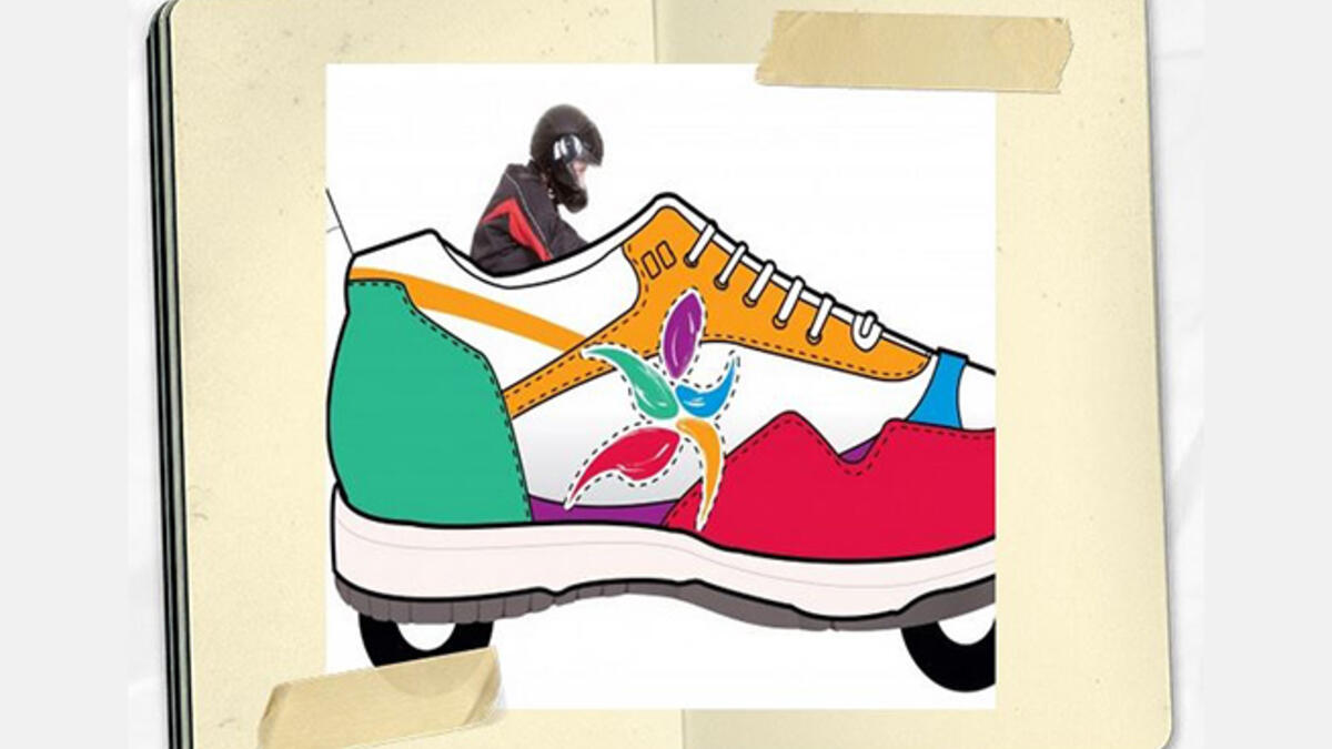 Five friends joined up as the Run Jordan Team, posting this schematic of a giant trainer on wheels. We all know how runners' shoes can smell, let's trust these gents bring nose plugs.  It sure would 'stink' if they passed out before crossing the finish!
