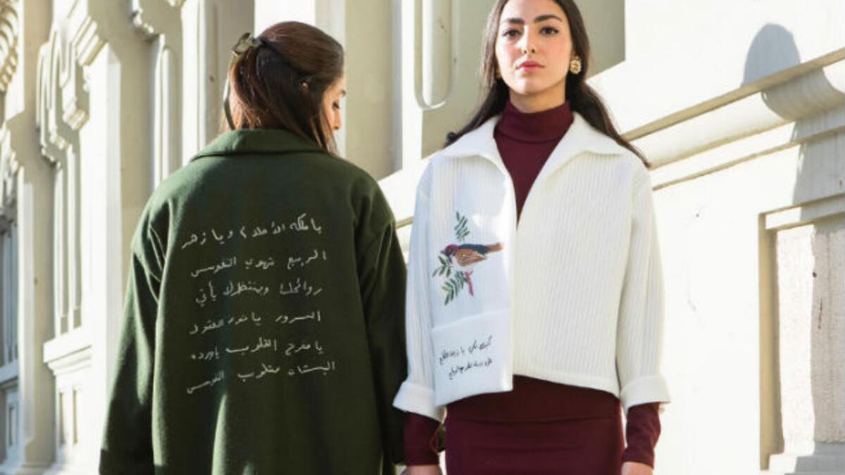 Salim Azzam’s ready to wear definitely marveled the judges with Arabic writing and storytelling on fabrics Each