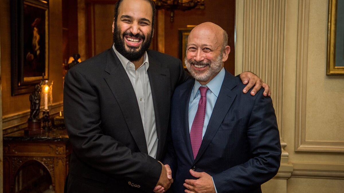 Mohamed bin Salman meets Lloyd Blankfein (Twitter)