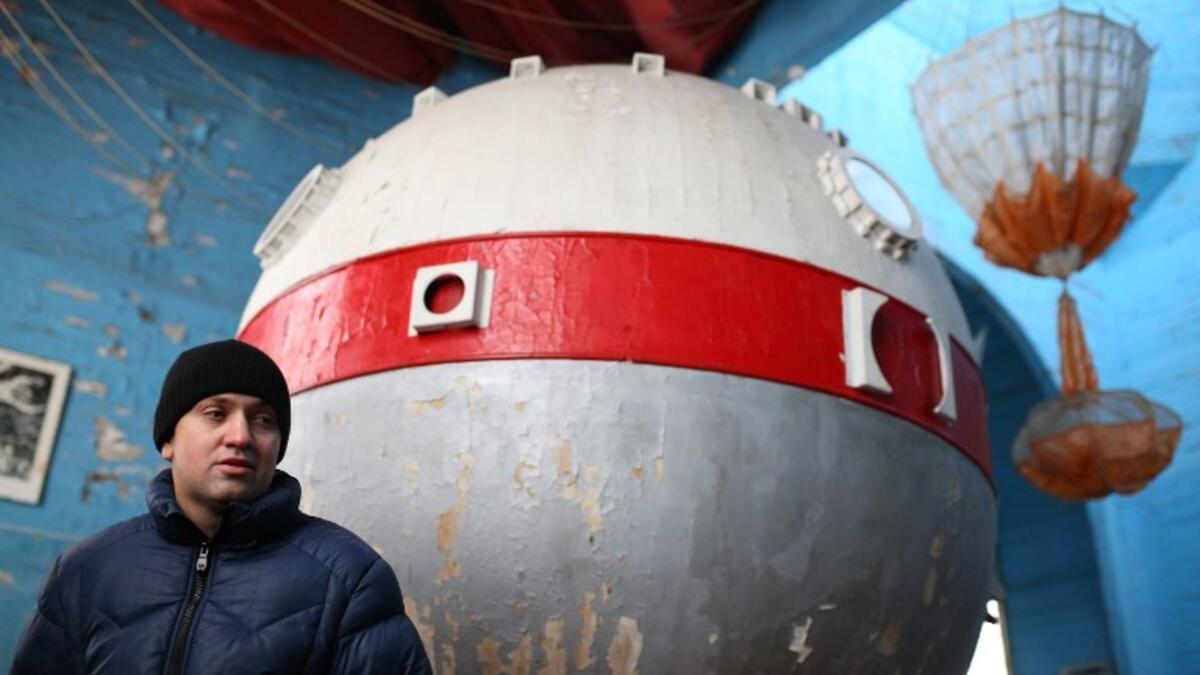 A man visits the space museum located in Saint Paraskeva church in Pereyaslav-Khemlnytsky, a small town some 80 kilometers southeast of Kiev on January 11, 2019.
ALEKSEY FILIPPOV / AFP