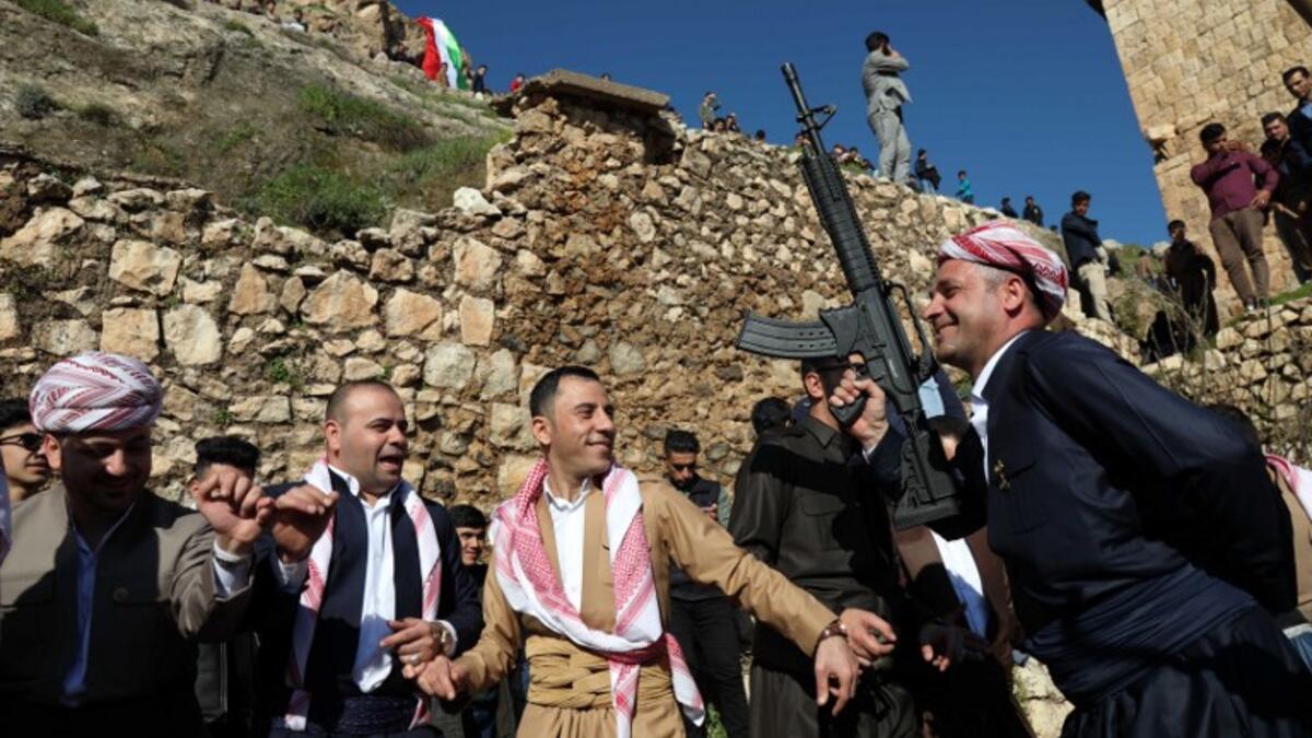 Iraqi Kurds celebrate Nowruz (Noruz), the Persian New Year, in town of Akra, 500 kilometres north of the capital Baghdad, on March 20, 2019.
SAFIN HAMED / AFP
