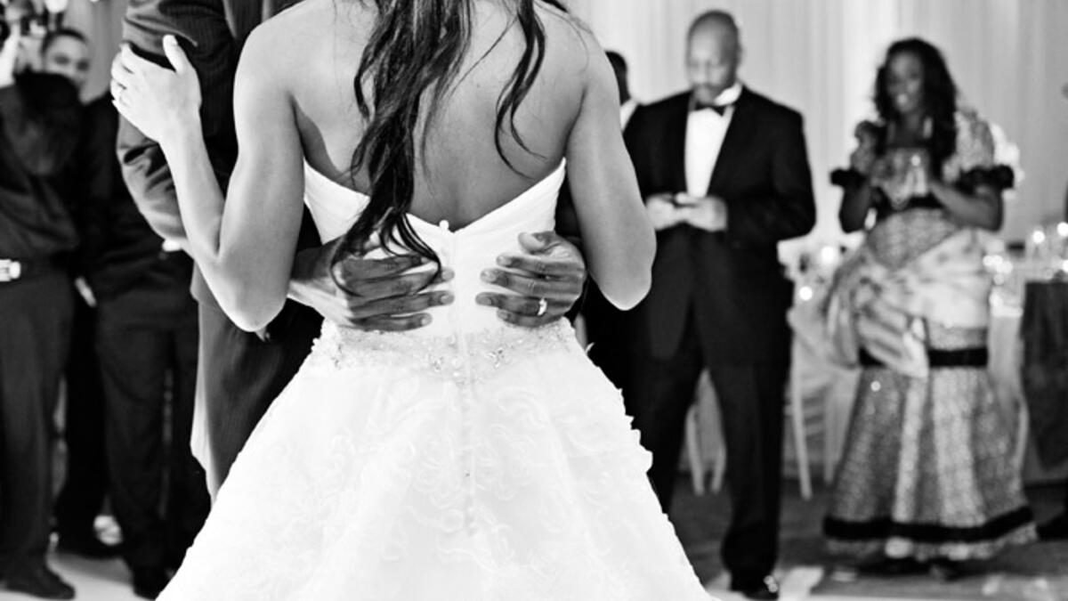 Bride intentionally falls while dancing, Sudan: Husbands should always have their wives' backs, and this maxim takes literal effect in some Sudanese weddings. Brides put their grooms to test. One minute they're dancing, and then without warming, they intentionally fall to the ground.(blackbride.com)
