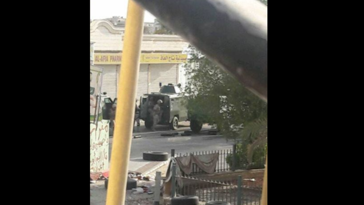 The town resembles a war zone, and should the crackdown and resistance continue, it likely will get much worse.

(Source: Twitter @AngryQatifi)