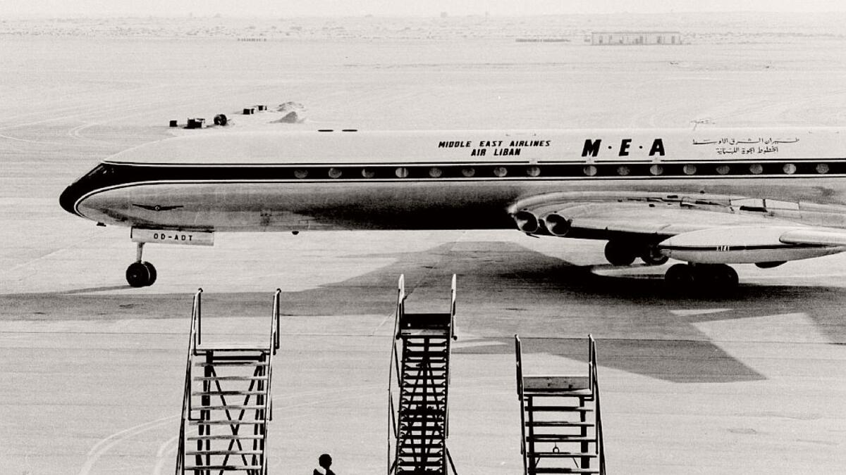 The first jet aircraft to land on the new runway at Dubai Airport was a Comet from Middle East Airlines in 1965