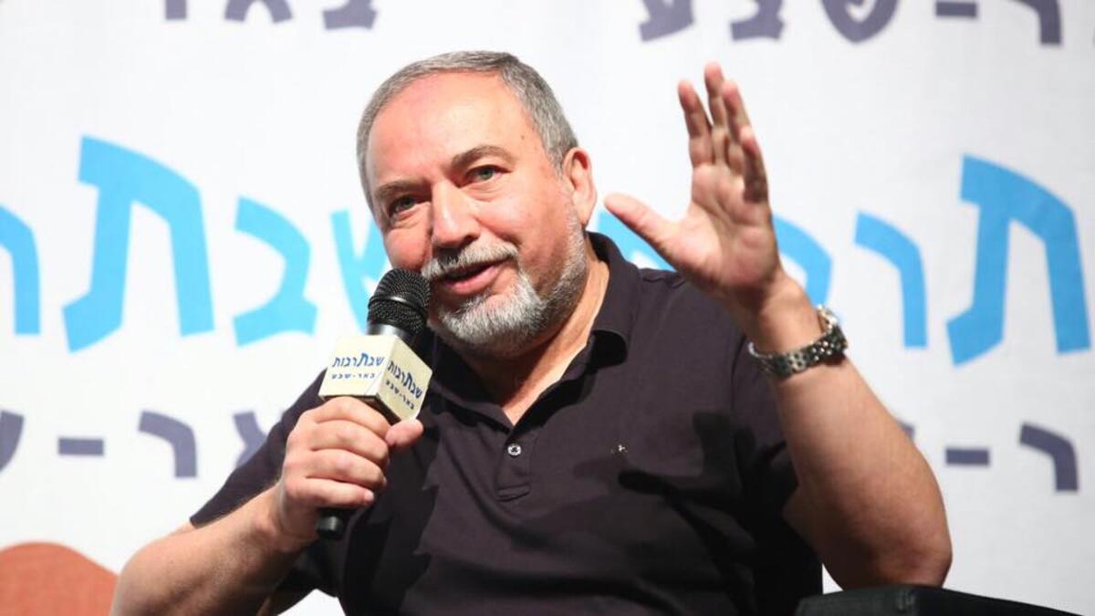 Lieberman at a rally