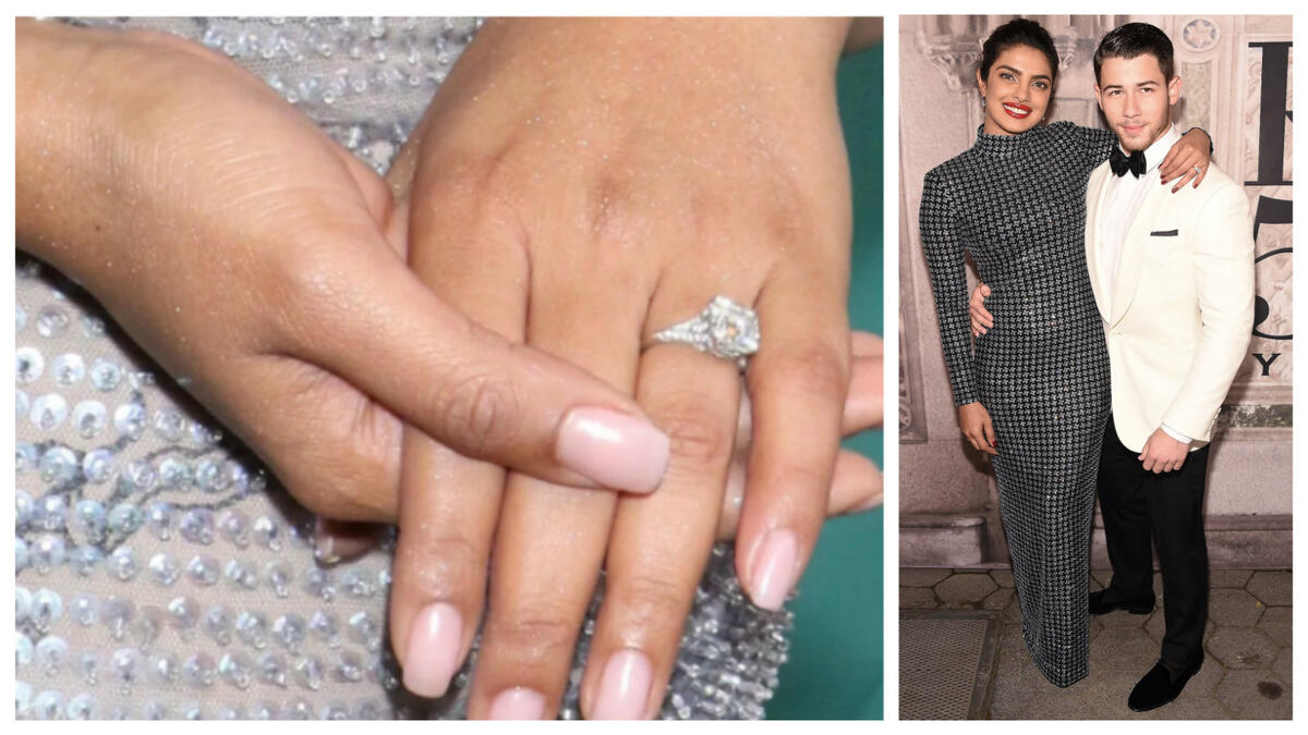 بيريانكا تشوبرا: خطف خاتم خطوبتها من المغني نيك جوناس الأنظار والذي حمل قطعة من الألماس وزنها 4 قيراط وتبلغ قيمتها 200 ألف دولار أمريكي.