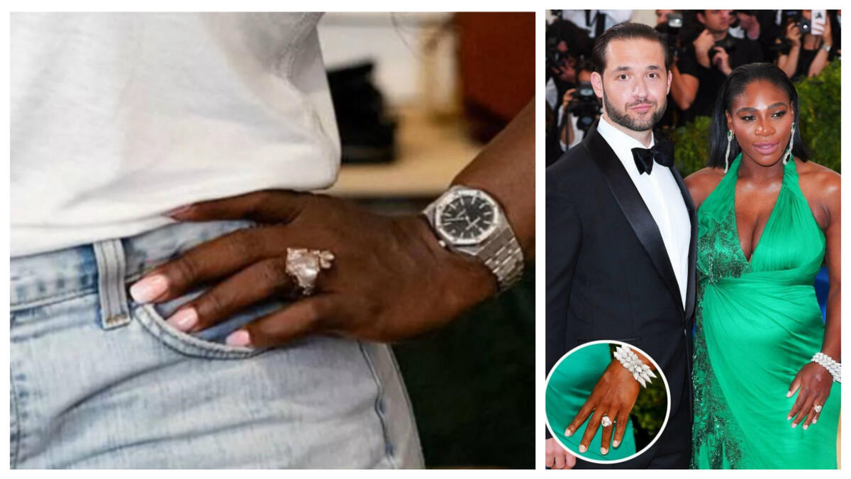 سيرينا وليامز: حظيت نجمة التنس الأمريكية على خاتم خطوبة ضخم من زوجها "أليكسيس أوهانيان" والذي حمل قطعة ألماس وزنها 12 قيراطًا مرصعة بالزمرد تقدر قيمته بحوالي 2 مليون دولار أمريكي.