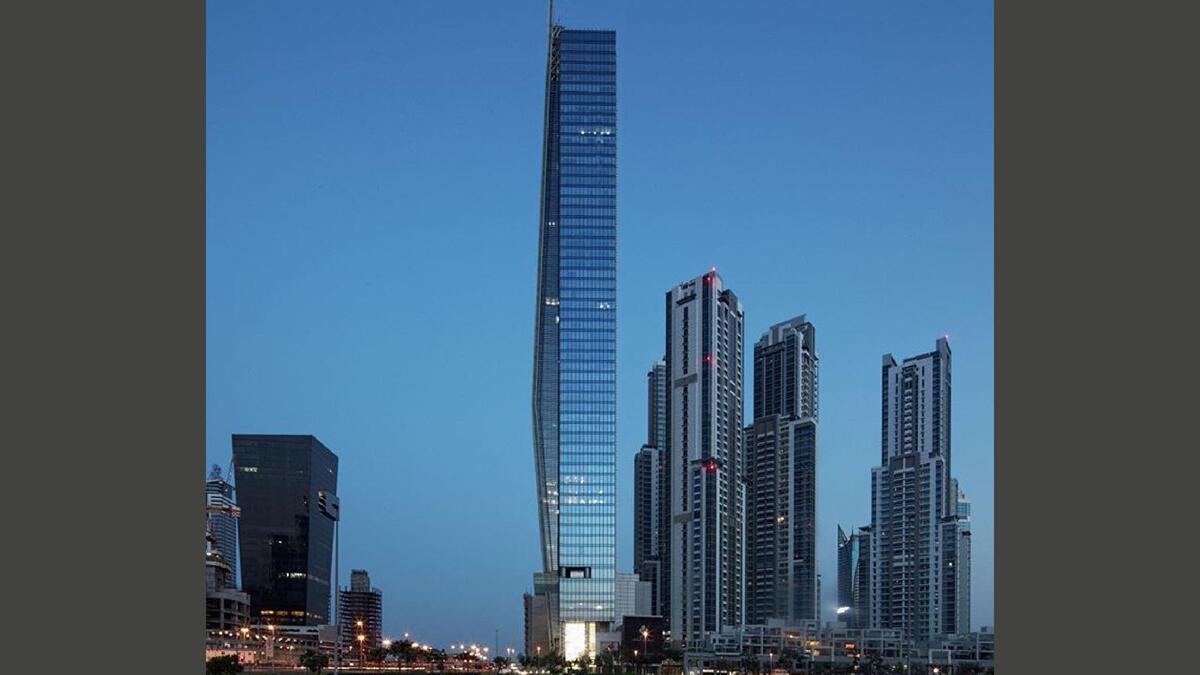 The Vision Tower is described as having ‘graceful glass forms to reflect the elegance of Dubai”. Standing at 260m, it acts primarily as an office building and has panoramic views across Business Bay Creek.
