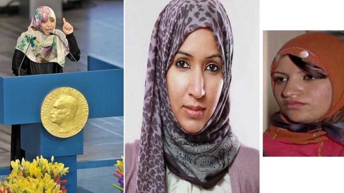 Tawakkul Karman, Manal Al Shareef, Samira Ibrahim.