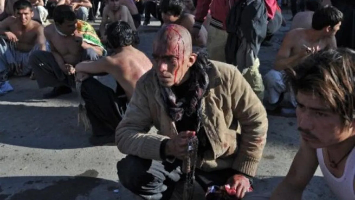 Muslims all observe the commemoration of Ashura: But for Shia Muslims it is marked uniquely by a grieving,
funereal tone, and it is primarily claimed as a Shia affair: Shias, at 15% of world Muslims have their hubs in Lebanon, Yemen, 
Bahrain, Pakistan, Iran, Albania, Afghanistan (pictured), Iraq and Azerbaijan where Ashura is a national holiday.