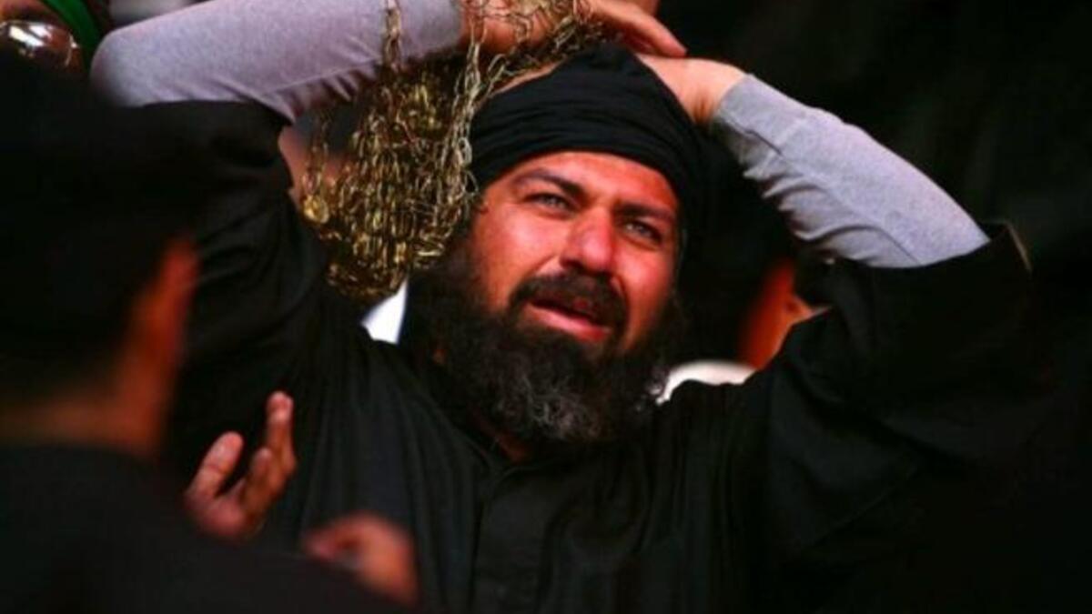 Woe & lament: So intense is the mood of mourning about the occasion, that, akin to the Passion
Play of Christ, intense grief, re-enacting the anguish of Hussein's slaying, is displayed to re-inflame the people's memory 
of the historical act of injury & perceived injustice committed to prevent the Prophet's blood lineage of succession.