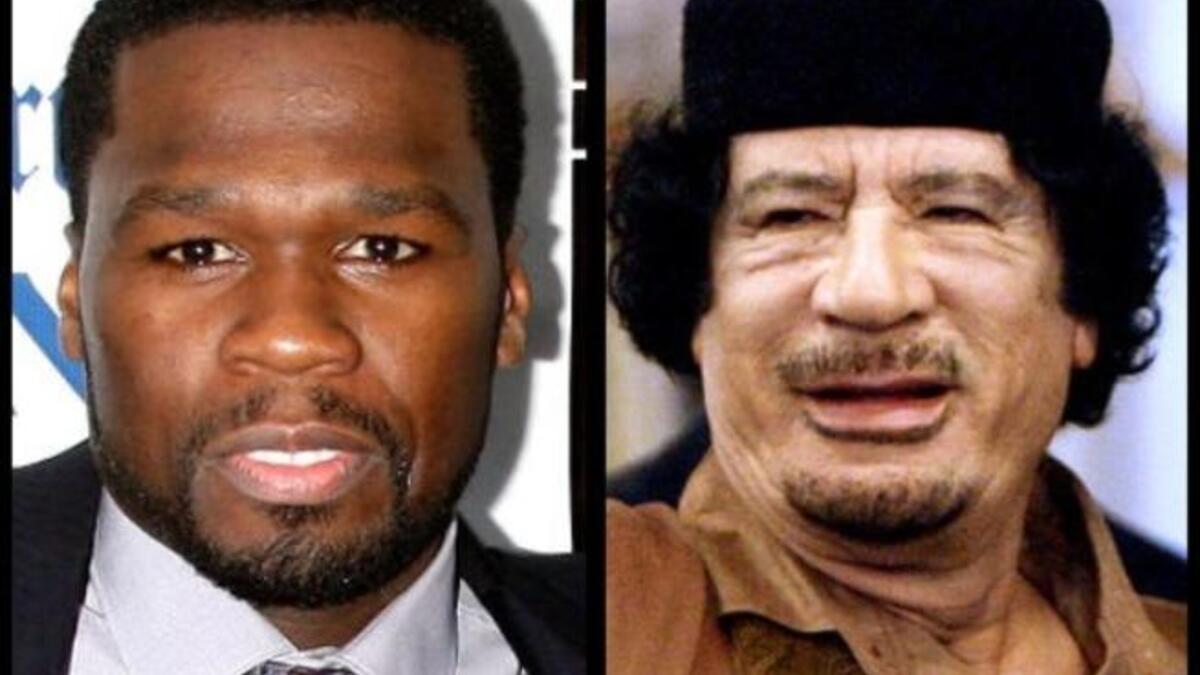 50 Cent- took more than his 50 cents, to sing and dance for Gaddafi Junior, Mutassim, in 2005 at VFF. He didn&amp;amp;#039;t give the money to chartity but instead dreamed up a violent video game: Blood on the Sand on PS3, Xbox 360 2009.