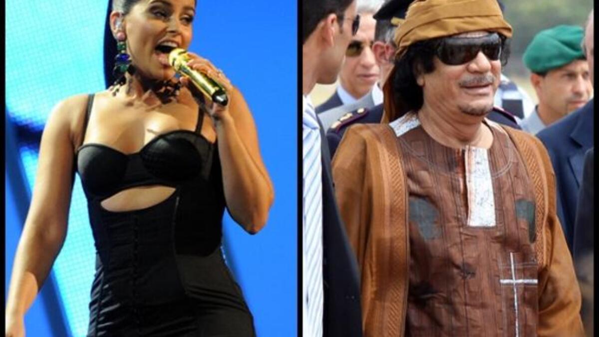 Nelly Furtado: First pop star act to come out in shame on Twitter that in 2007 she'd been paid a million bux to perform for the Gaddafi crew, and has donated that sum to charity now.