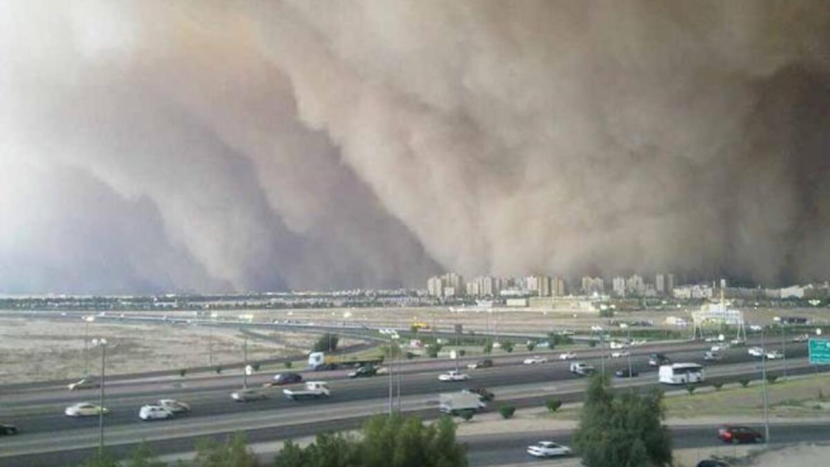 Storms that happened in Kuwait were sent by God from the west of Libya, namely the Great Sahara, let loose on anti-Gaddafi agents.