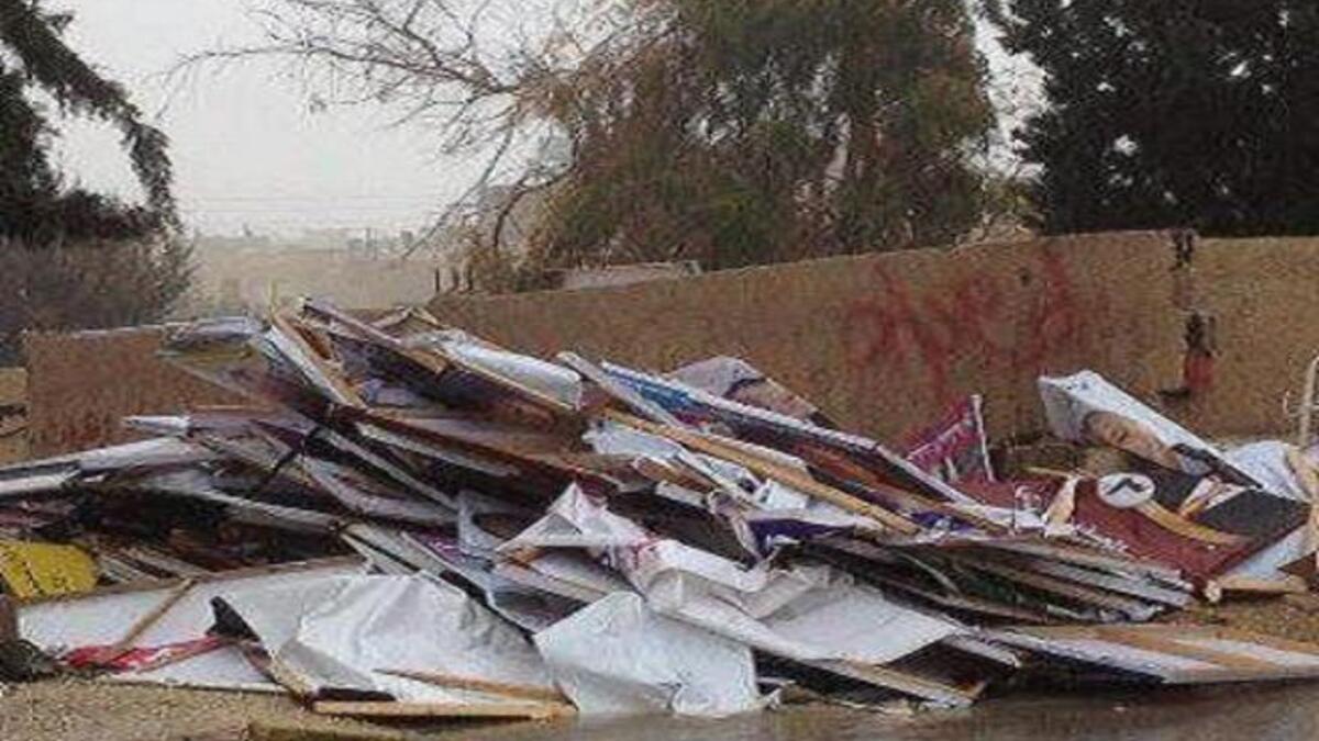 Jordan's election posters blown