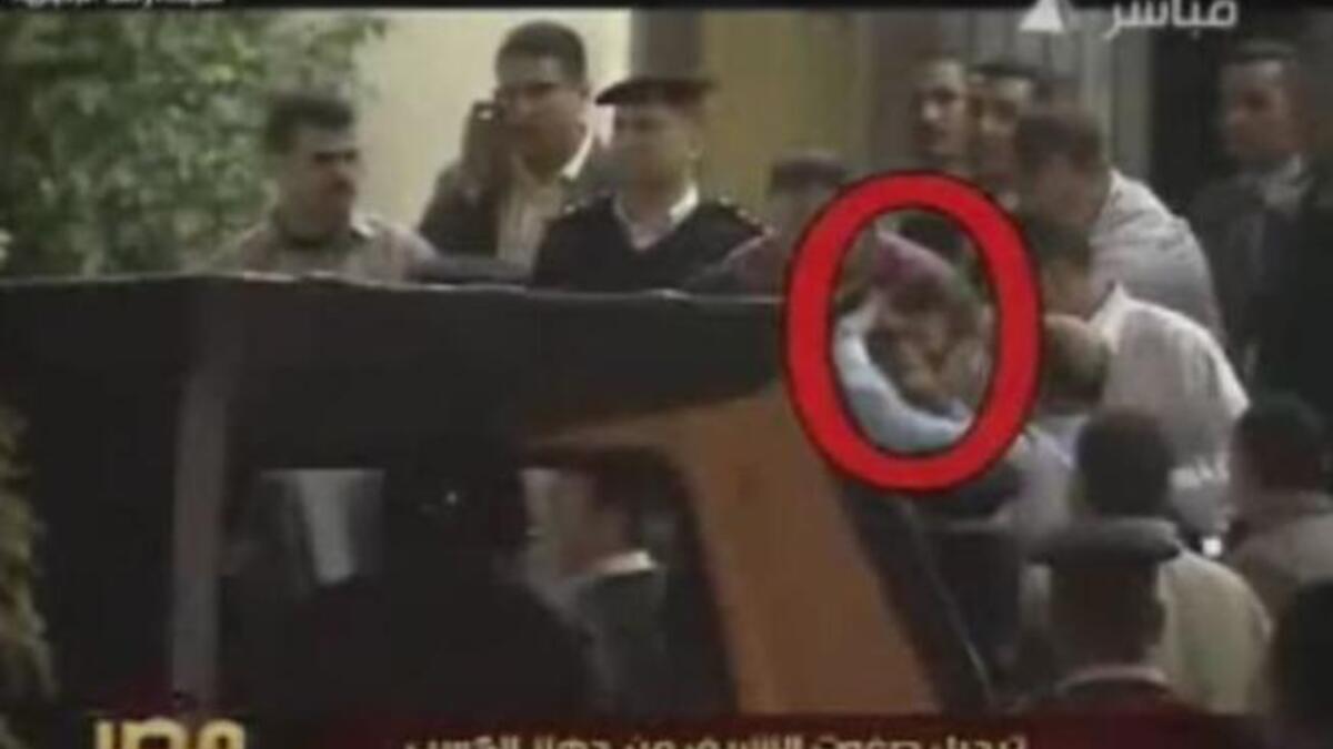 Safwat El-Sherif, the former Secretary-General, who first proposed the idea of the succession of Gamal to power. The strongest ‘stalwart’ of the regime, now captured with jacket over his head, already banned from travelling, his assets frozen.