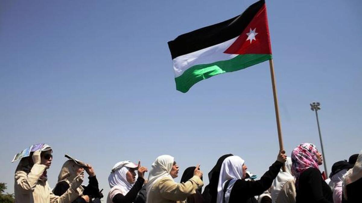 Jordanian teachers strike in protest.