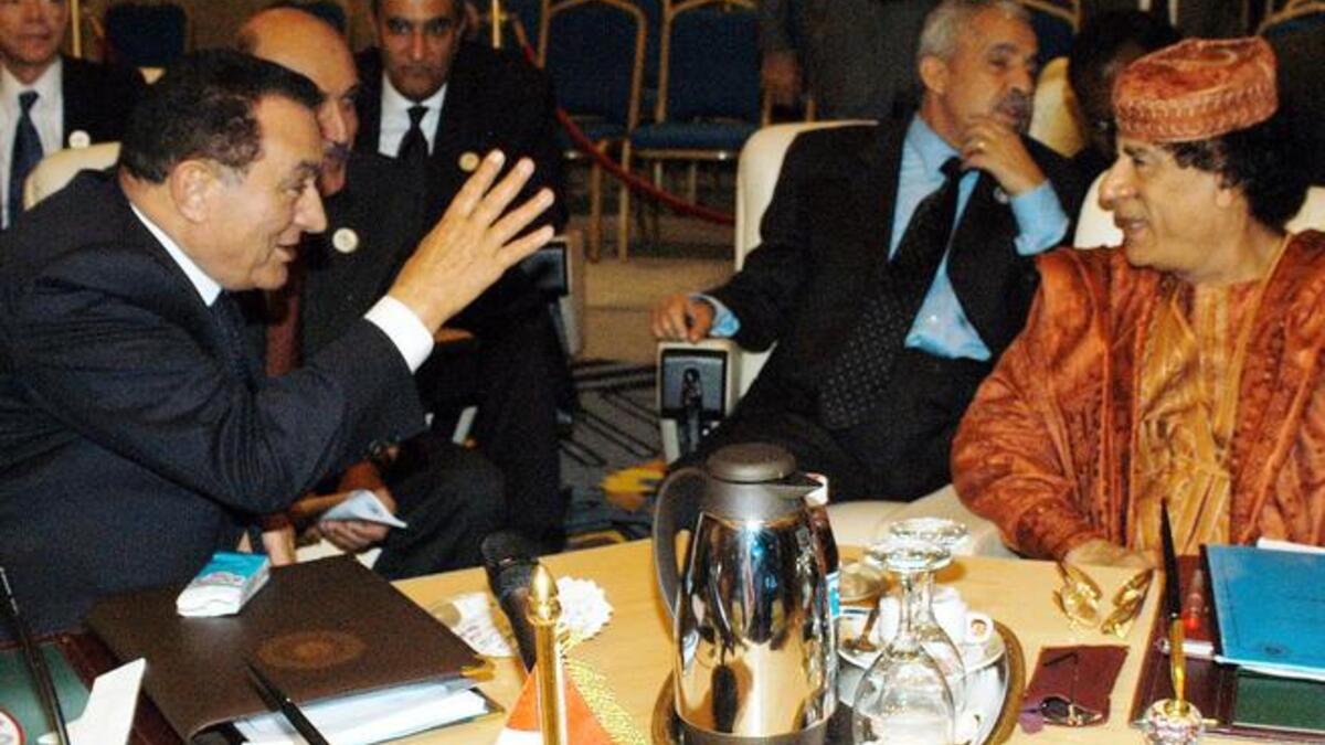 Bloodthirsty Arabs flaunting Arab dictators' scalps and baying for Israeli blood: With Mubarak de-throned and hospitalized, 
and Gaddafi killed savagely at the hands of his rebellious foes, this is the stuff of Israeli nightmares. Sharon would feel like he just 
surfaced from a very bad dream. Would this have happened under his watch?