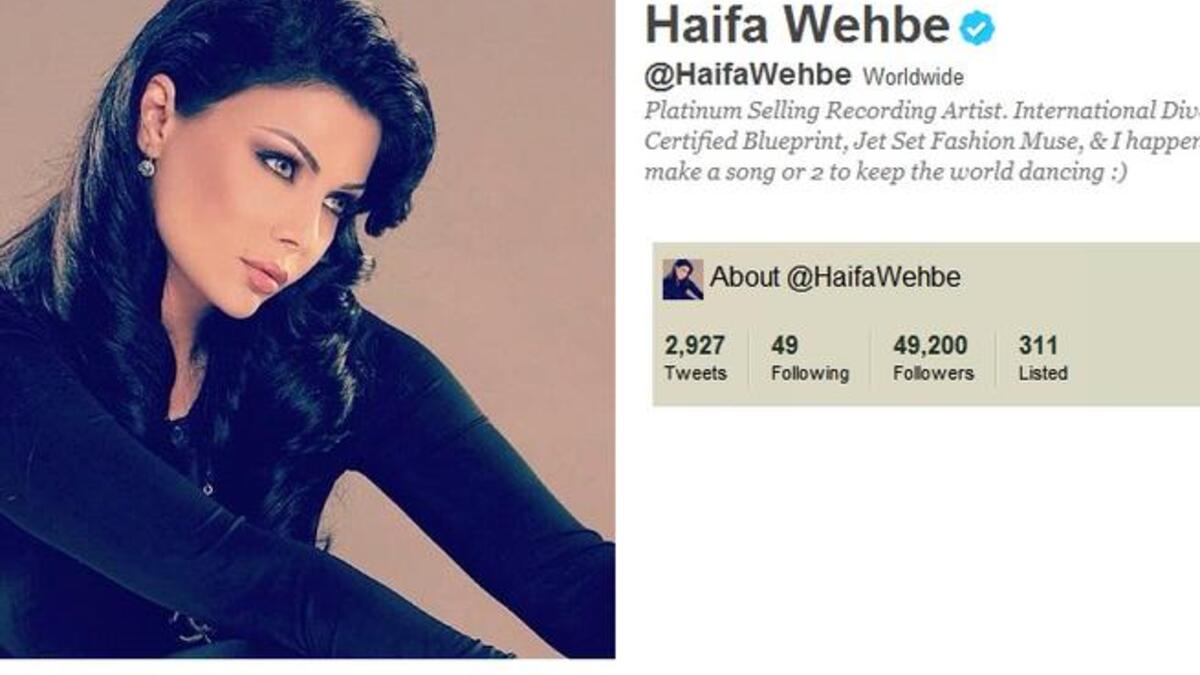 @HaifaWehbe: This diva pop-act is also taking the online Twitterworld by storm, boosting her fanbase in a numbers game not so different to record sales. An active 'Tweep' with nearly 3,000 tweets in just months, she is even more regular at changing her 'avatar' (profile pic). She engages with followers, even name-called one teenager a 'monkey'.