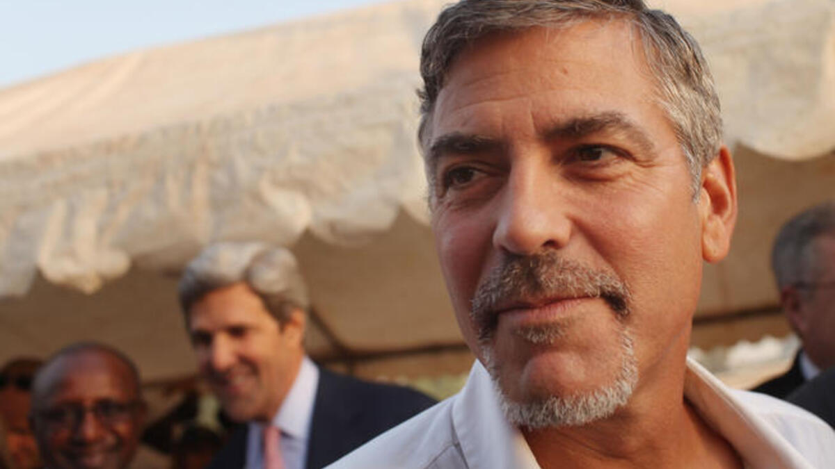 American actor George Clooney attends voting ceremonies.