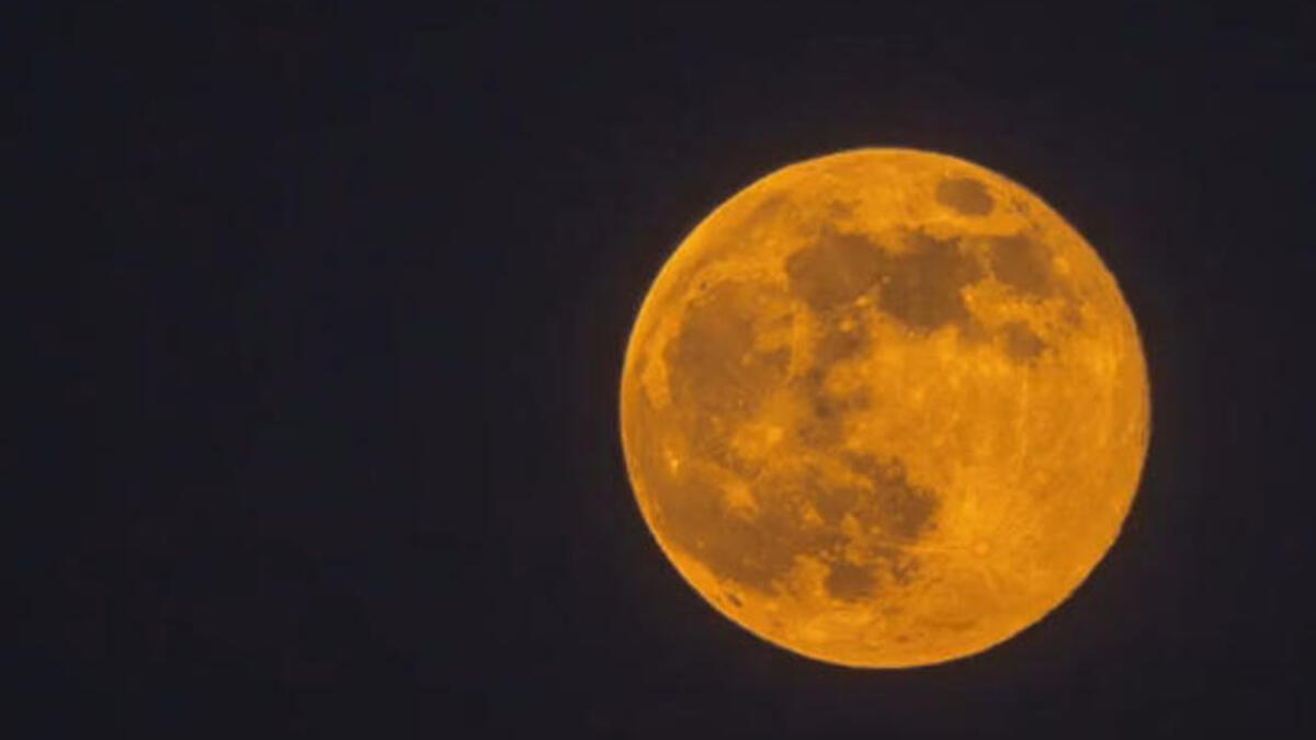 A clear supermoon rising in Cyprus.