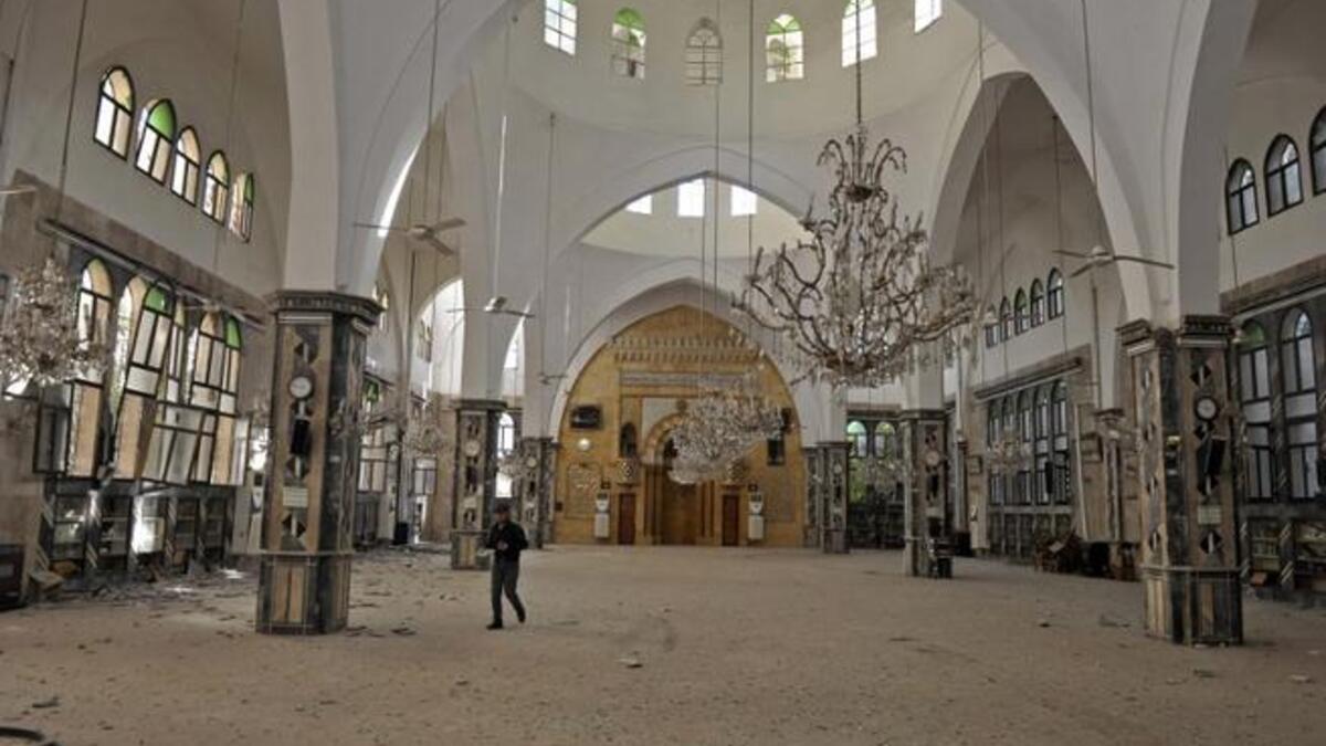 Ummayad Mosque in aleppo was attacked by assad's army.