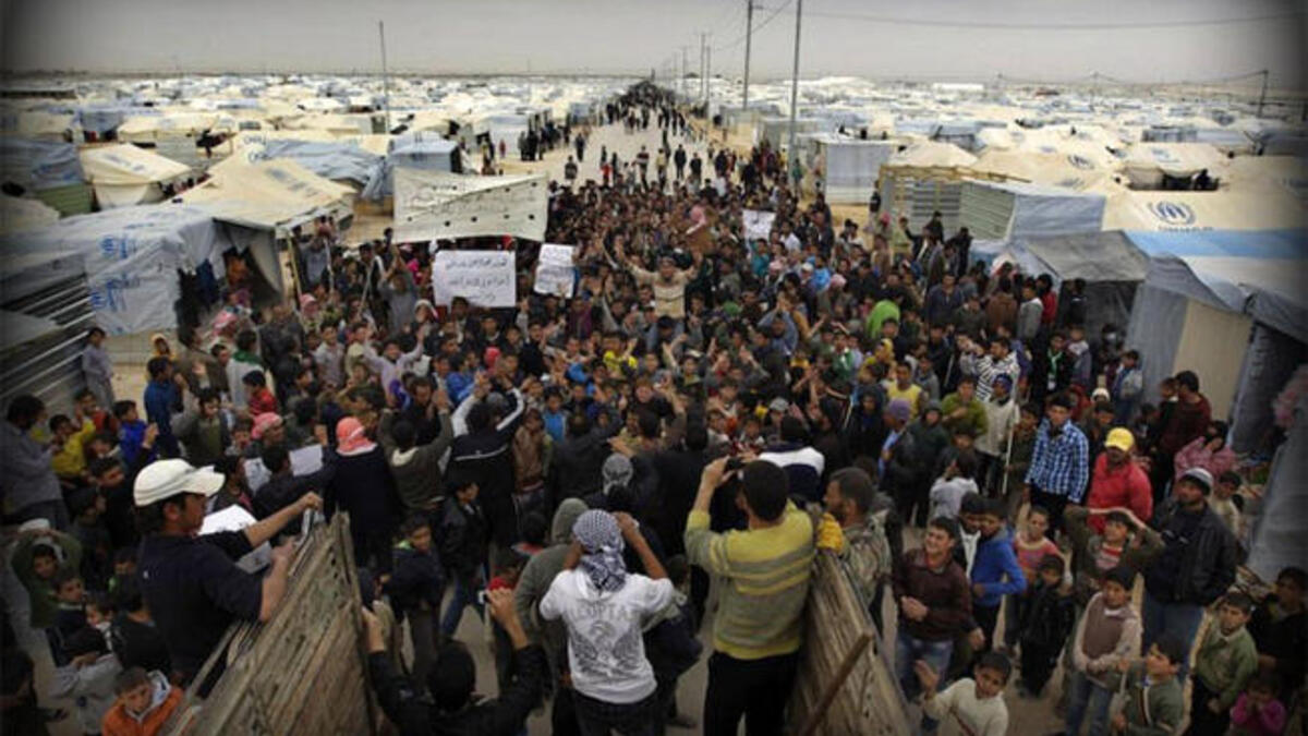 اللاجئين السوريين في مخيم الزعتري